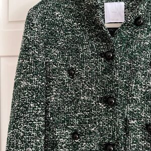 Mango Women's Black and White Tweed Jacket